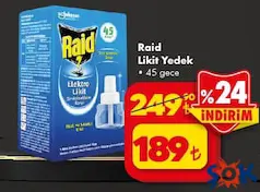 RAİD ELEKTRO LİKİT YEDEK 45 GECE fiyat ve kampanya bilgisi
